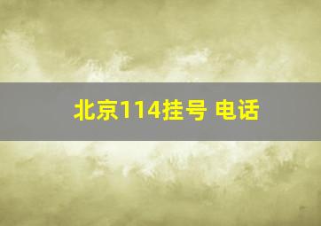 北京114挂号 电话